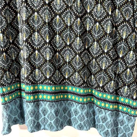 J. Jill 1/2-Button Border Print Boho Knit Tunic Top - Picture 4 of 10